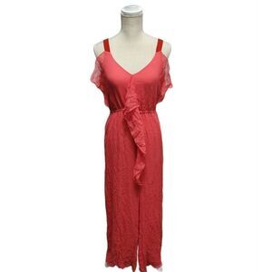 Rebecca taylor long silk ruffled Maxi dress sz 2